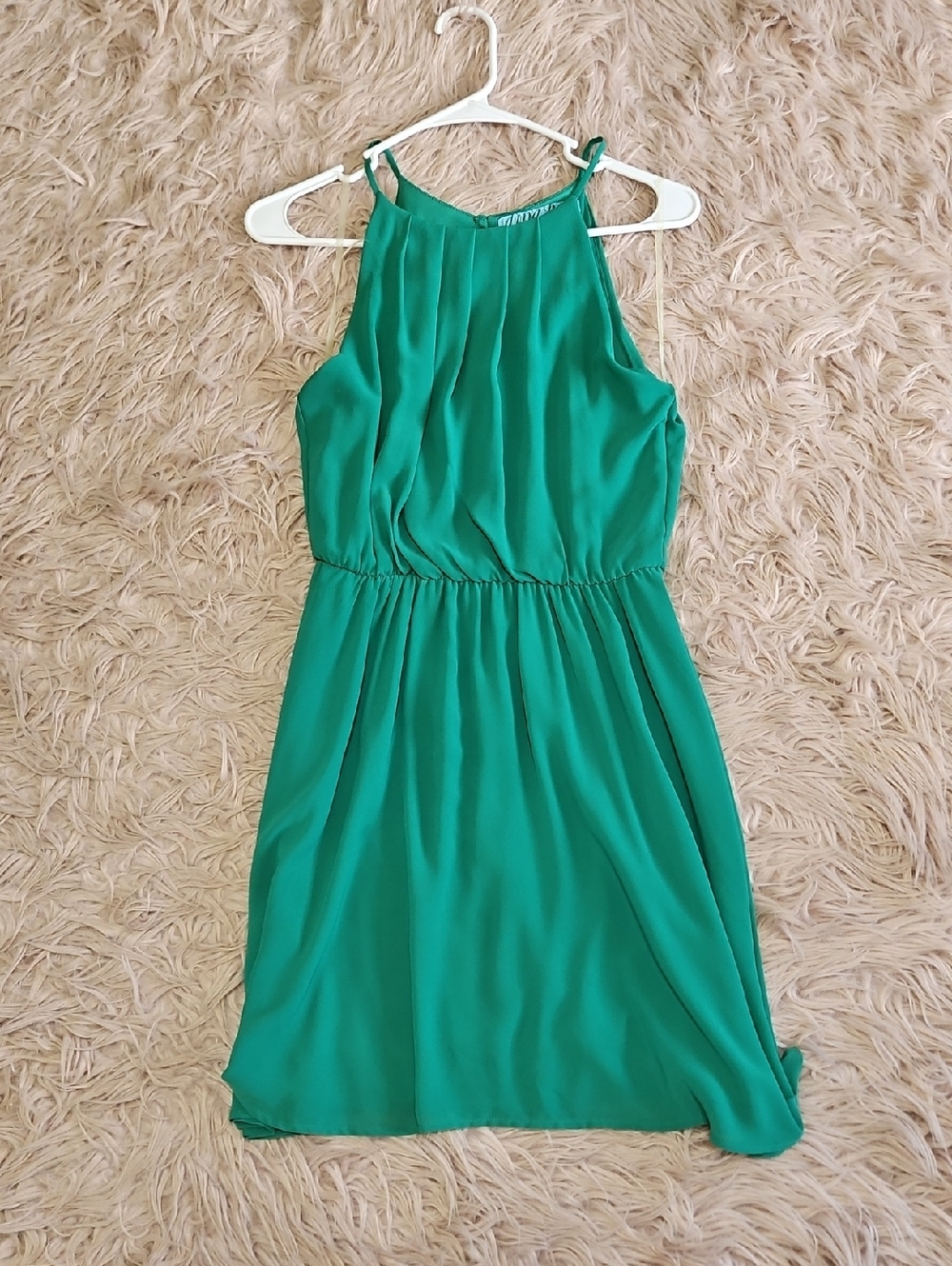 Francesca's Collections Emerald Green Halter Mini Dress
